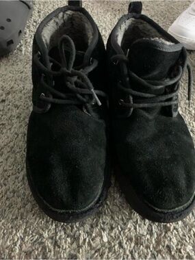 Men's Black Suede Lace-Up Casual Boots